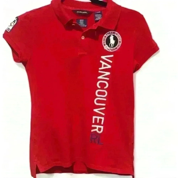 Ralph Lauren  Boy’s Lg Red Polo Shirt Team USA Olympic Vancouver 2010 - Picture 1 of 9